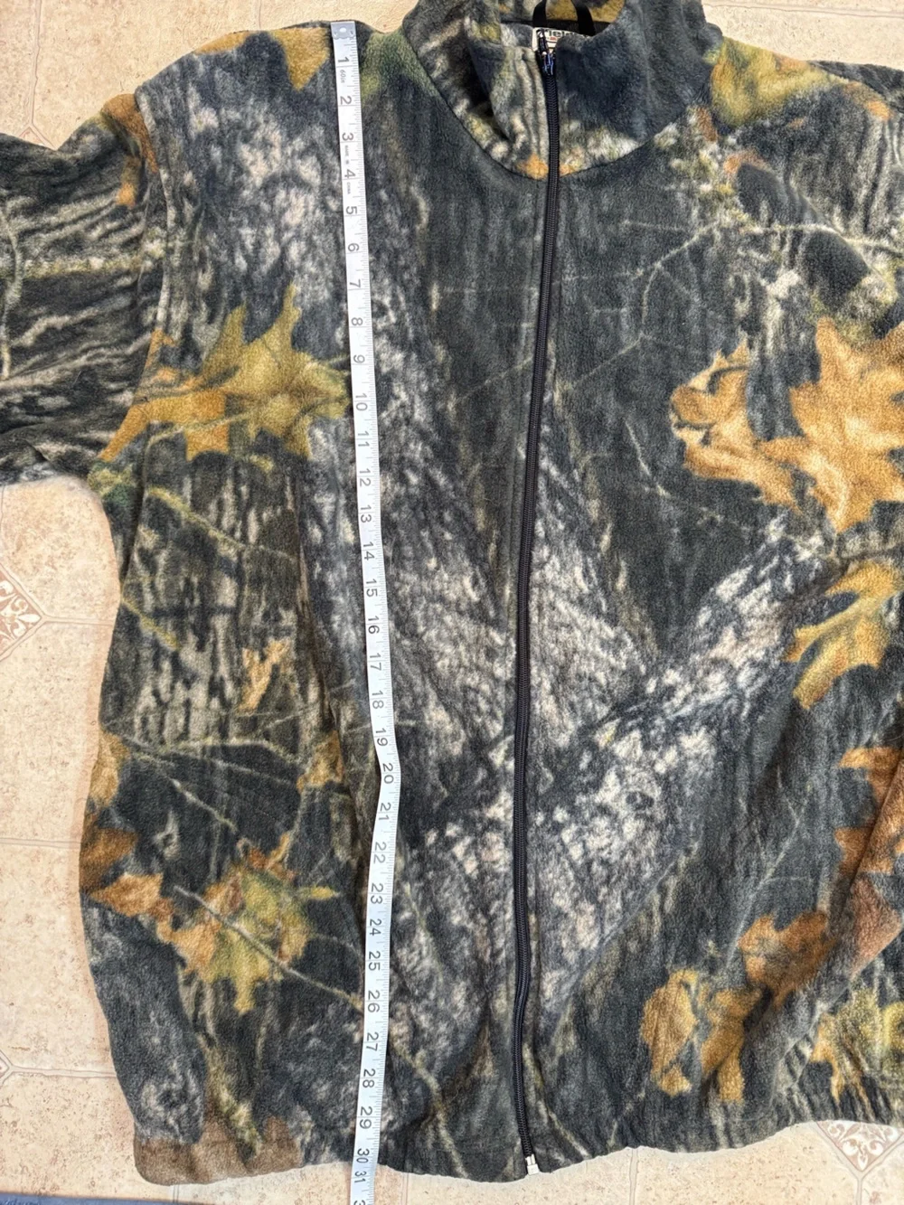 VTG Y2K Mens Field Staff By Mossy Oak Fleece Camo Zip Jacket Size Large 42/44